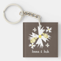 Pretty Bee Floral Botanical Yellow White Daisy