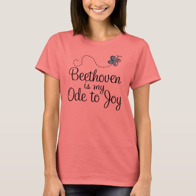 Pretty Beethoven Ode To Joy T-shirt For Women (Front)