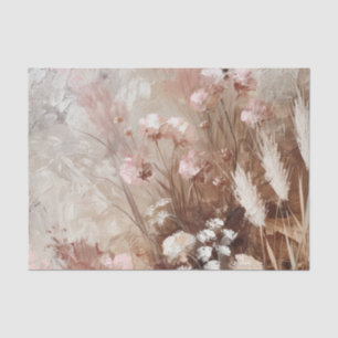 Pretty Beige Blush Pink Boho Floral Tissue Paper