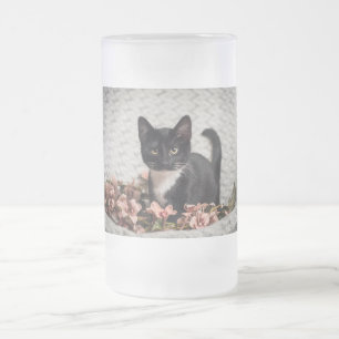 Pretty Bella Rose Frosted Glass Beer Mug