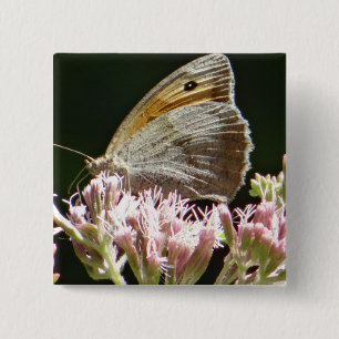 Pretty big butterfly 15 cm square badge