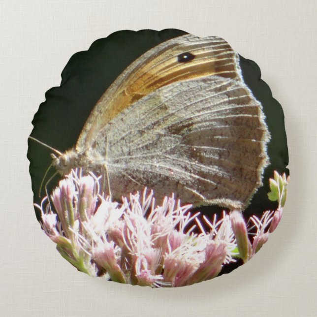 Pretty big butterfly  round cushion (Front)