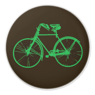 Pretty bike bicycle knob drawer pull browm green