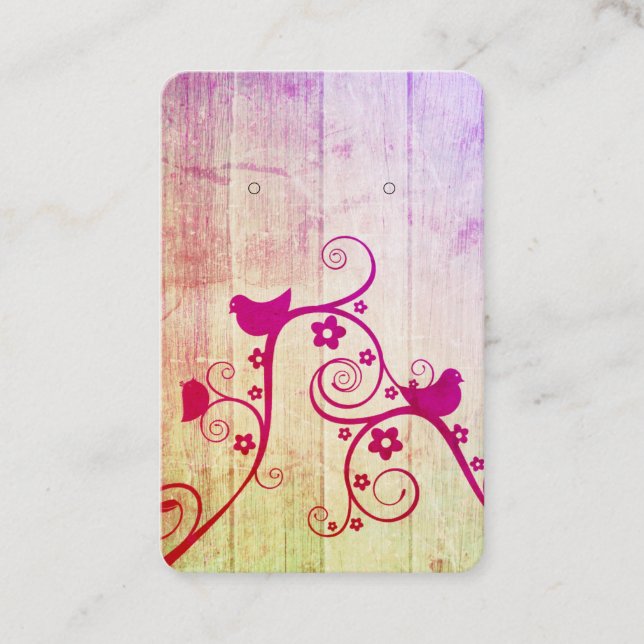 Pretty Bird Earring Display Cards for You to Punch (Front)