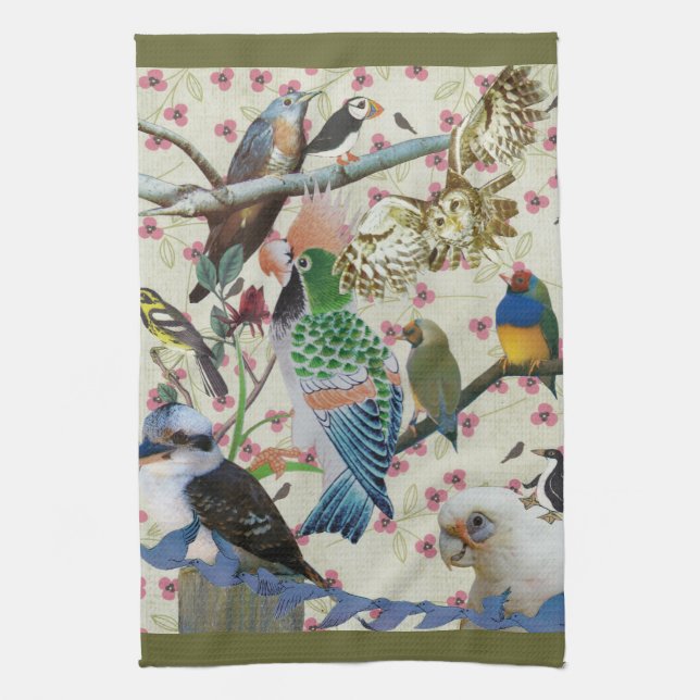 Pretty Birdies Tea Towel (Vertical)
