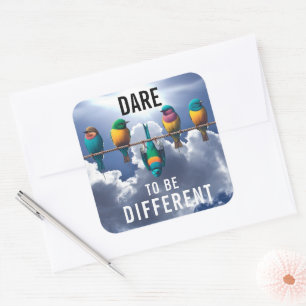 Pretty Birds on a Wire Dare Square Sticker