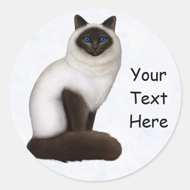 Pretty Birman Kitty Cat Customisable Sticker (Front)