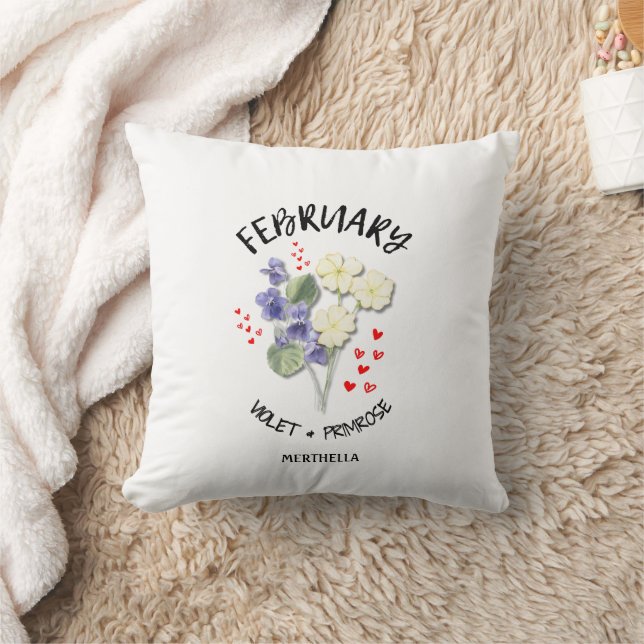 Pretty Birth Month Flower FEBRUARY Christian Cushion (Blanket)