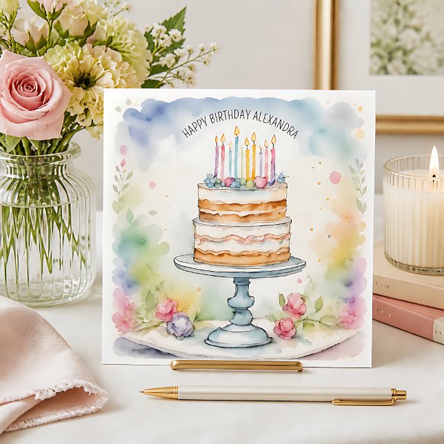 Pretty Birthday Card with Optional Custom Name (Creator Uploaded)