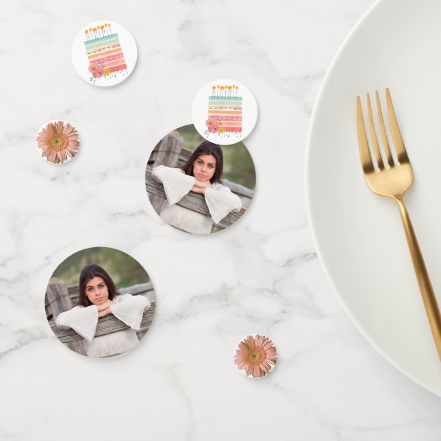 Pretty Birthday Photo Confetti (Group)