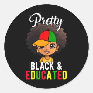Pretty Black And Educated African American Junetee Classic Round Sticker