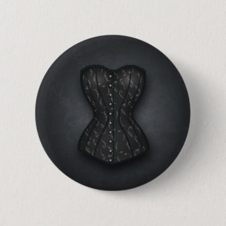 Pretty Black Corset 6 Cm Round Badge