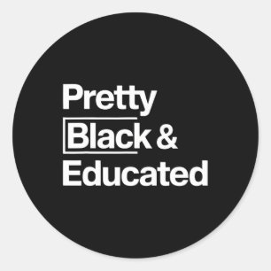 Pretty Black Educated Black History Month Girl Afr Classic Round Sticker