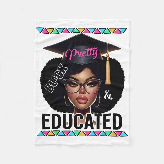 Pretty Black Educated Powerful African American Wo Fleece Blanket (Front)