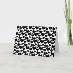Pretty Black Hearts on White for your Valentine Holiday Card