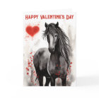 Pretty Black Horse and Hearts Valentine's Day