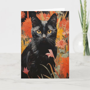 Pretty Black Kitty Card