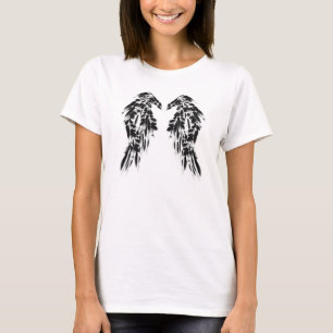 Pretty Black Raven Feathers Angel Wings T-Shirt