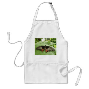 Pretty Black Red and Gold Butterfly Apron