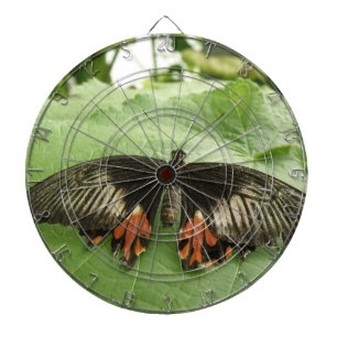Pretty Black Red anf Gold Butterfly Dart Board