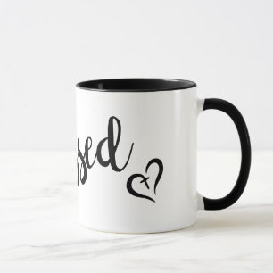 pretty BLESSED script lettering Mug