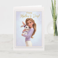 Pretty Blonde Mama Snuggling Her Baby Bunny Girl