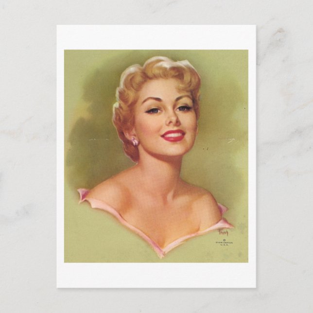 Pretty Blonde Woman Postcard (Front)