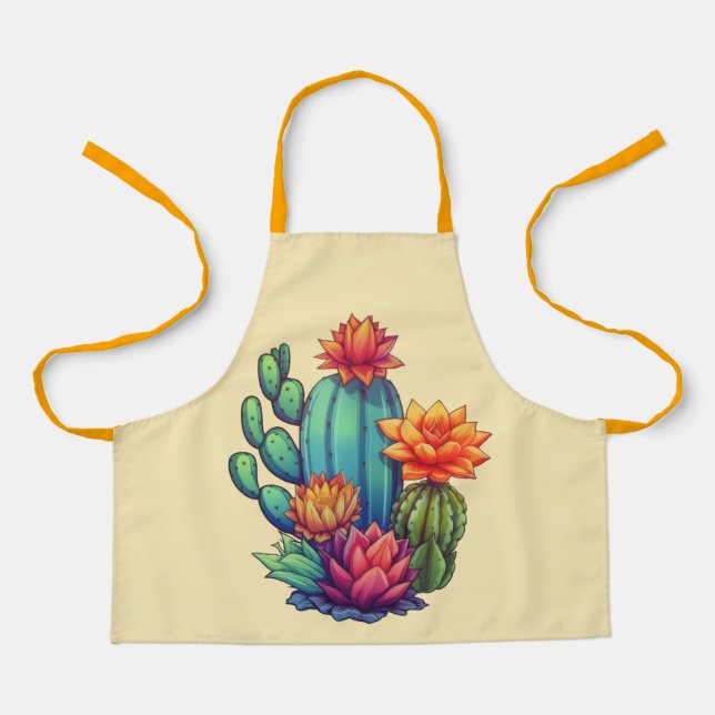 Pretty Blooming Cactus Apron (Front)