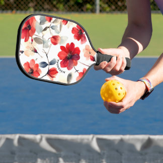 Pretty Blooming Red Blossoms Pickleball Paddle