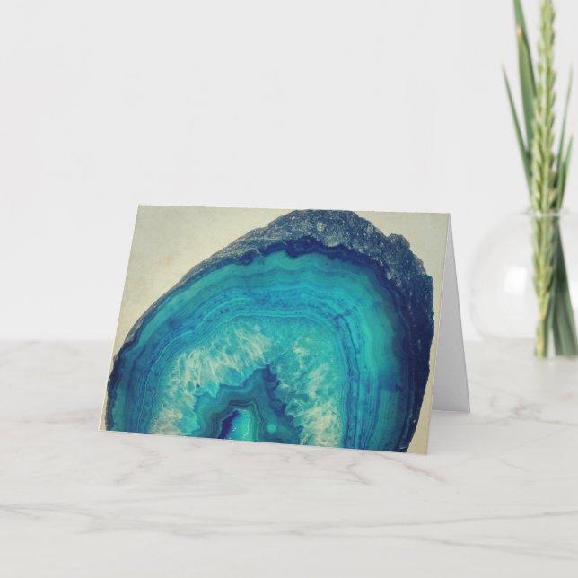 Pretty Blue Agate Geode, Mother's Day Card (Front)