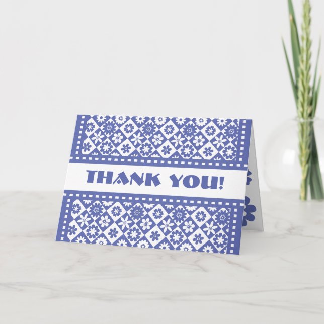 Pretty Blue and White All Occasion Thank You Notes (Front)