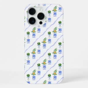 Pretty Blue and White Chinoiserie Bows Topiary iPhone 16 Pro Max Case