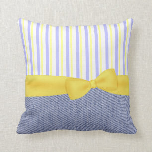 Pretty Blue and Yellow Accent Pillow
