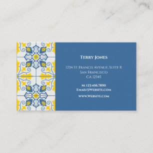 Pretty blue and yellow Portuguese tiles Business Card