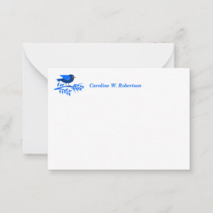 Pretty Blue Bird Nature Custom Option Thank You  Card