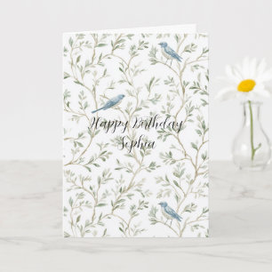 Pretty Blue Birds Birthday Card