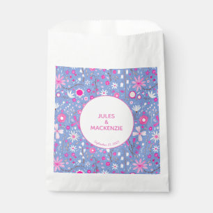 Pretty Blue Botanical Wildflower Floral Favour Bags