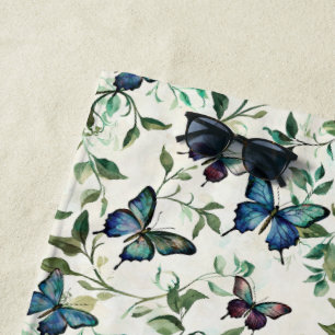 Pretty Blue Butterflies Beach Towel