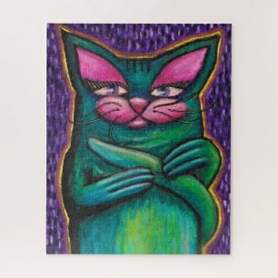 Pretty Blue Cat in Oil Painting Jigsaw Puzzle