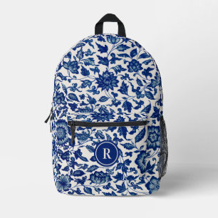 Pretty Blue Chinoiserie Blue China Floral Vintage  Printed Backpack