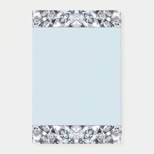 Pretty blue diamond note pad post its (Front)