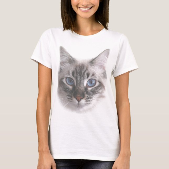 Pretty Blue Eyed Kitty T-Shirt (Front)