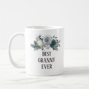 Pretty blue floral best Granny ever Coffee Mug