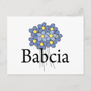 Pretty Blue Flower Babcia T-shirt Postcard