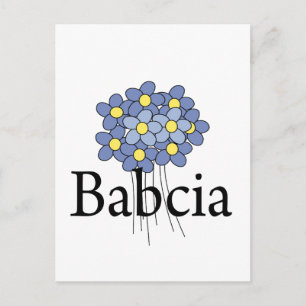 Pretty Blue Flower Babcia T-shirt Postcard