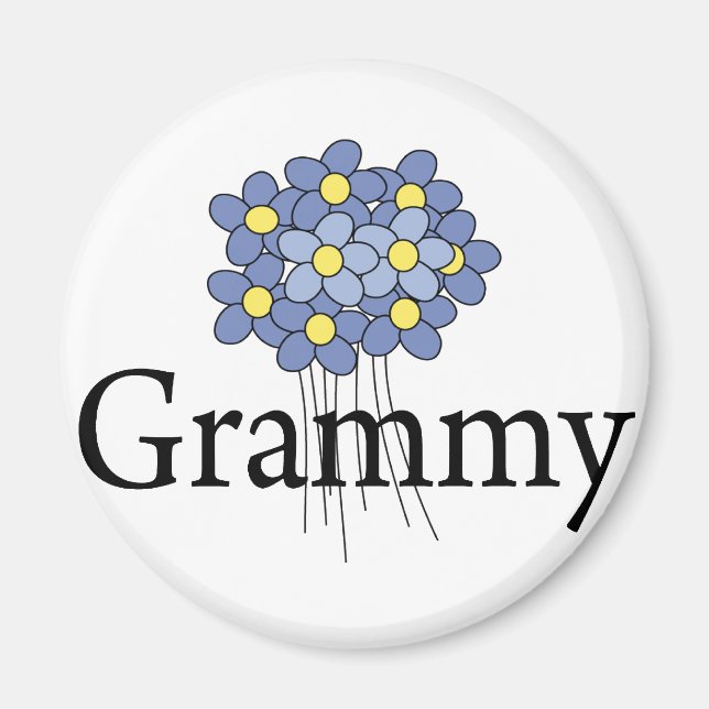 Pretty Blue Flower Grammy T-shirt Magnet (Front)