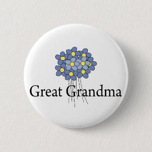 Pretty Blue Flower Great Grandma T-shirt 6 Cm Round Badge