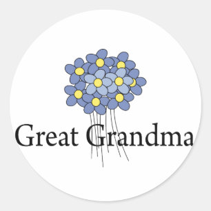 Pretty Blue Flower Great Grandma T-shirt Classic Round Sticker