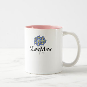 Pretty Blue Flower MawMaw T-shirt Two-Tone Coffee Mug