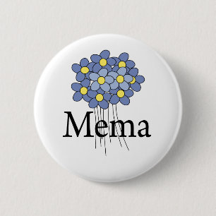 Pretty Blue Flower MeMa T-shirt 6 Cm Round Badge